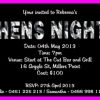 HBSINV002 Bright Pink and Black Hens Night Invitation