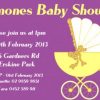 SHOINV03 Yellow and Purple Baby Shower Gloss Invitation