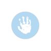 Baby Hand Powder Blue Sticker Large