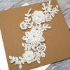 Ivory Beaded Floral Lace Piece for Invitations