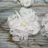 White Lace Like Flower with Pearl for Invitations