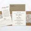 WEDINV106 inside of Rustic white and brown lace invitation with envelope rsvp and wishing well